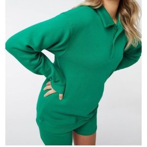 Fleece-lined polo sweatshirt